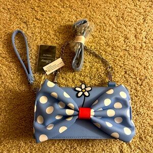 Disney x Loungefly Minnie Mouse polka dot wristlet crossbody